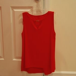 Orange dressy tank with keyhole front